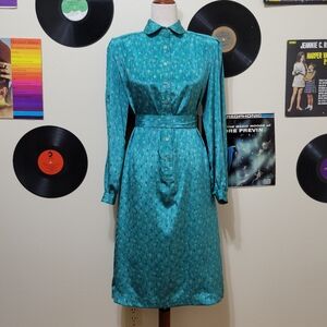 Schrader Sport | 80s Vintage Teal Shirt Dress